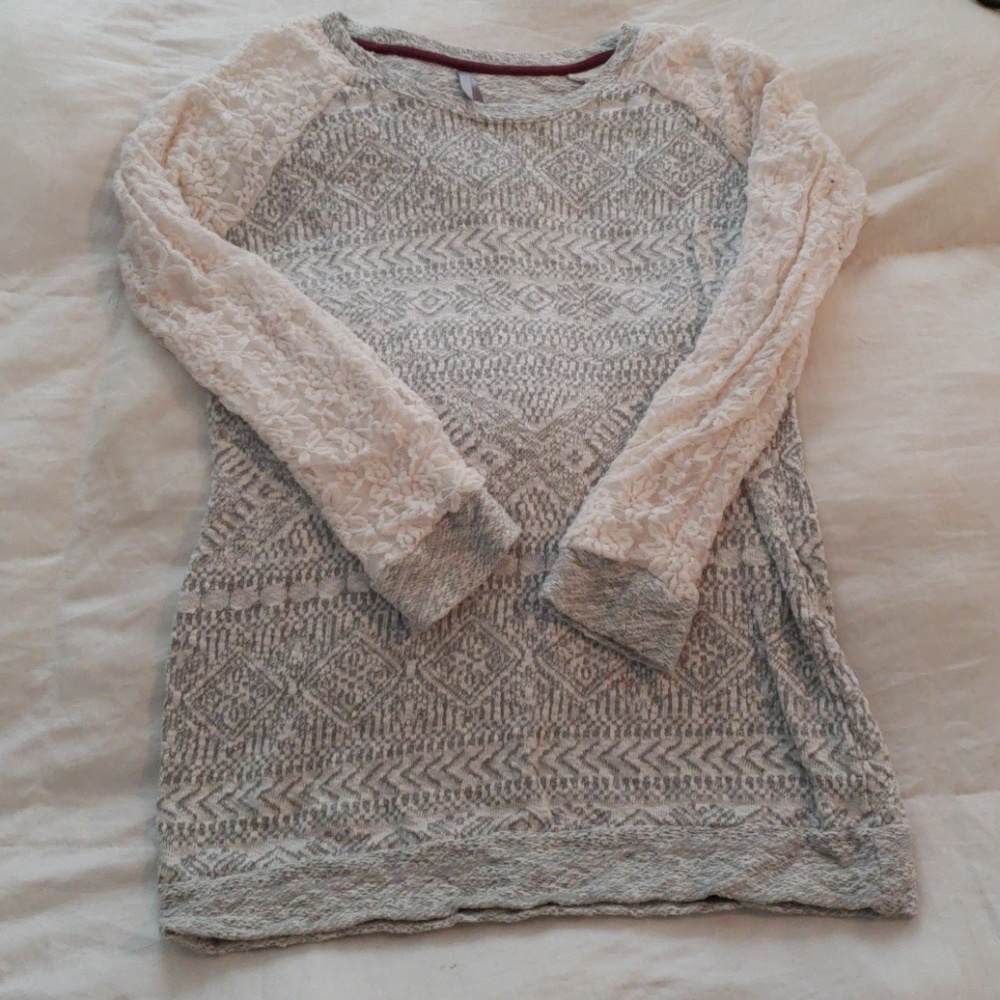 Grey and cream sweater